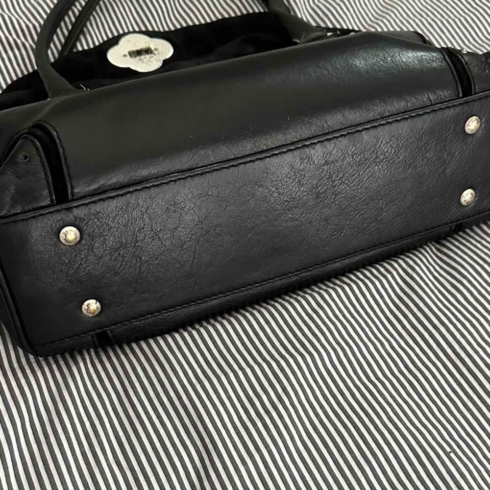 Michael Kors Black Leather Satchel with Silver Accents - Picture 12 of 16